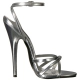 Silber 15 cm Devious DOMINA-108 Sandaletten mit high heels