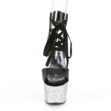 Silber 18 cm ADORE-700-14LG glitter plateauschuhe high heels