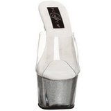 Silber 18 cm ADORE-701G Glitter Plateau High Mules