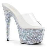 Silber 18 cm ADORE-701LG glitter plateau pantoletten damen