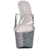 Silber 18 cm ADORE-701LG glitter plateau pantoletten damen