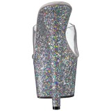 Silber 18 cm ADORE-701LG glitter plateau pantoletten damen