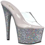 Silber 18 cm ADORE-701LG glitter plateau pantoletten damen