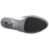 Silber 18 cm ADORE-701LG glitter plateau pantoletten damen