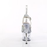 Silber 18 cm ADORE-708N-RS plateau high heels mit strass steinen