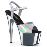 Silber 18 cm ADORE-709HGCH Hologramm plateau high heels