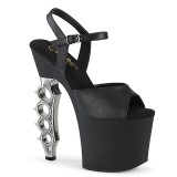 Silber 18 cm IRONGRIP-709 Schlagring plateauschuhe high heels