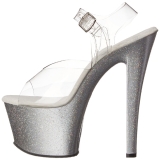 Silber 18 cm Pleaser SKY-308MG glitter high heels schuhe