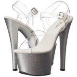 Silber 18 cm Pleaser SKY-308MG glitter high heels schuhe