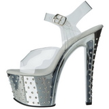 Silber 18 cm Pleaser STARDUST-708 Chrome Plateau High Heels