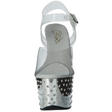 Silber 18 cm Pleaser STARDUST-708 Chrome Plateau High Heels