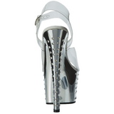 Silber 18 cm Pleaser STARDUST-708 Chrome Plateau High Heels