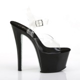 Silber 18 cm SKY-308CRS plateau high heels mit strass steinen