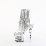 Silber 18 cm SPECTATOR-1017RSF high heels stiefeletten mit fransen