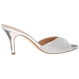 Silber 8,5 cm LUCY-01 glitter pantoletten schuhe damen