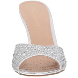 Silber 8,5 cm LUCY-01 glitter pantoletten schuhe damen