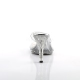 Silber 9,5 cm IRIS-401 strasssteinen plateau pantoletten