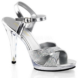 Silber Glitter 12 cm FLAIR-419G High Heel Sandaletten Damen