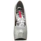 Silber Glitter 14,5 cm Burlesque TEEZE-31G Platform Pumps Schuhe