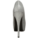 Silber Glitter 14,5 cm Burlesque TEEZE-31G Platform Pumps Schuhe