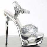 Silber Glitter 16,5 cm Pleaser ECLIPSE-619G High Heels Stilettos