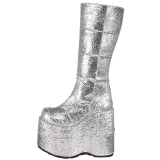 Silber Glitter 18 cm STACK-301G demonia stiefel - unisex cyberpunk stiefel
