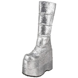 Silber Glitter 18 cm STACK-301G demonia stiefel - unisex cyberpunk stiefel