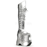 Silber Glitter 22 cm FABULOUS-3035 Overknee Stiefel für Drag Queen