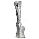 Silber Glitter 34 cm VIVACIOUS-3016 Overknee Stiefel für Drag Queen