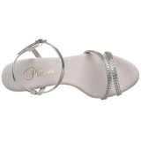 Silber Glitter 8 cm BELLE-316 High Heel Sandaletten Damen