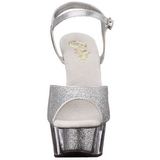 Silber Glitzern 15 cm DELIGHT-609-5G Plateau High Heel