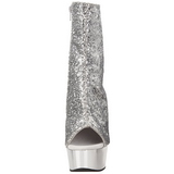 Silber Glitzern 15 cm Pleaser DELIGHT-1018G Plateau Stiefeletten