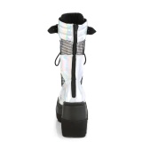 Silber Hologramm 11,5 cm SHAKER-70 damen cyberpunk plateaustiefel