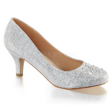 Silber Kristallstein 6,5 cm DORIS-06 Pumps Abend Schuhe mit Absatz