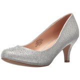 Silber Kristallstein 6,5 cm DORIS-06 Pumps Abend Schuhe mit Absatz