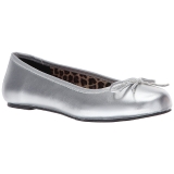 Silber Kunstleder ANNA-01 grosse grössen ballerinas schuhe