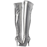 Silber Matt 13 cm SEDUCE-3000 Overknee Stiefel für Männer