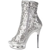 Silber Pailletten 15,5 cm BLONDIE-R-1008 Halbhohe Stiefel Plateau