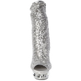 Silber Pailletten 15,5 cm BLONDIE-R-1008 Halbhohe Stiefel Plateau