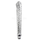 Silber Pailletten 15 cm PLEASER BLONDIE-R-3011 Plateau Überkniestiefel