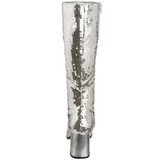Silber Pailletten 8 cm SPECTACUL-300SQ Damenstiefel für Männer