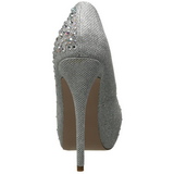 Silber Strass 13 cm DESTINY-06R Plateau Damen Pumps Schuhe