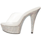 Silber Strass 15,5 cm BEJEWELED-601DM Plateau Mules Schuhe