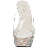 Silber Strass 15,5 cm BEJEWELED-601DM Plateau Mules Schuhe