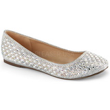 Silber TREAT-06 kristallstein flache ballerinas damen schuhe