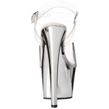 Silber Transparent 18 cm SKY-308 Plateau High Heels