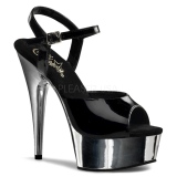 Silber chrome plateau 15 cm DELIGHT-609 pleaser high heels