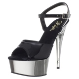 Silber chrome plateau 15 cm DELIGHT-609 pleaser high heels