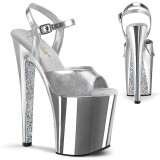 Silber chrome plateau 20 cm XTREME-809TTG pleaser high heels