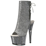 Silber glitter 18 cm ADORE-1018G damen stiefeletten mit plateausohle